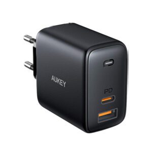 Φορτιστης Ταξιδιου Aukey Omnia Mix Με 2 Θυρες Usb + Type C 65W