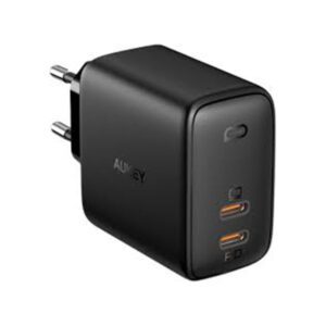 Φορτιστης Σπιτιου Aukey OMNIA DUO με 2 Θυρες Usb C 65W Μαυρος