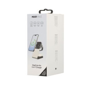 Ασυρματος Φορτιστης Musthavz MagCore Alu 3 σε 1 Για SmartPhone, Watch & Earphone