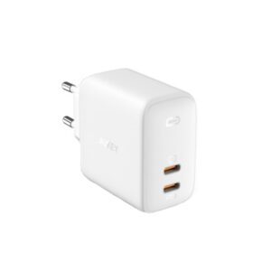 Φορτιστης Σπιτιου Aukey OMNIA DUO με 2 Θυρες Usb C 65W Ασπρος
