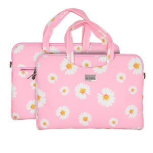 Wonder Briefcase Laptop 15-16 inches pink daisies