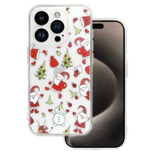 TEL PROTECT Christmas Clear Case for Iphone 16 Design 1