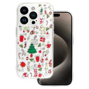 TEL PROTECT Christmas Clear Case for Iphone 16 Design 2