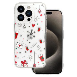 TEL PROTECT Christmas Clear Case for Iphone 16 Design 3