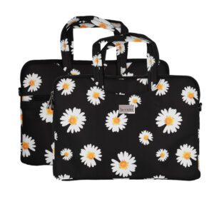 Wonder Briefcase Laptop 15-16 inches black daisies