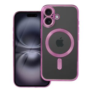 ELECTRO MAG COVER case compatible with MagSafe for IPHONE 16 rose