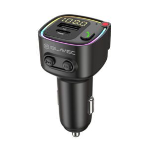 FM Transmitter / Φορτιστης Αυτοκινητου Blavec Usb A + Usb C PD 30W Μαυρο