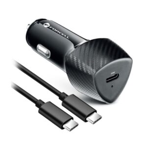 Φορτιστης Αυτοκινητου Forcell Carbon Usb C + Καλωδιο Usb C 3A 20W Μαυρος
