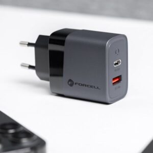 Φορτιστης Σπιτιου Forcell GaN Με Usb C & Usb A C4.0 PD 4A 45W VT-39 Γκρι