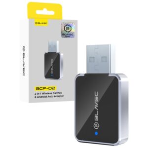 Αντάπτορας Blavec Carplay Android Auto Aσύρματος BCP-02 Usb - Bluetooth Wifi + Ανταπτορας Usb C Mαύρος