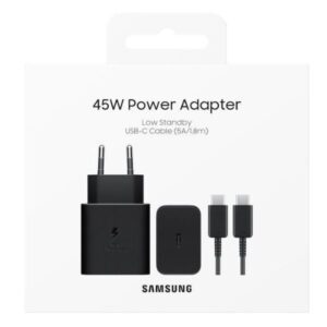 Φορτιστης Σπιτιου Samsung Original Usb C + Καλωδιο Usb C PD 3A 45W EPT4511XBEGEU blister Μαυρος