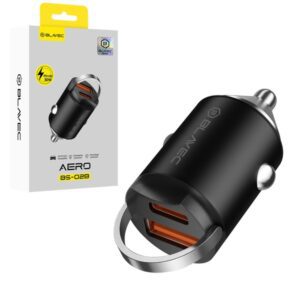 Φορτιστης Αυτοκινητου Blavec BS-02B Usb A + Usb C QC 3.0 18W / PD 30W Μαυρος