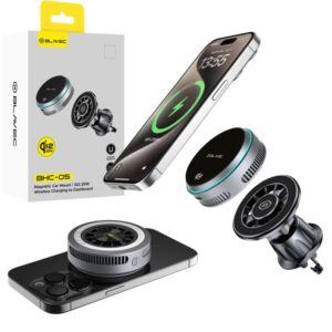 Βαση Αυτοκινητου Blavec BHC-05 Αεραγωγου Qi2.2 25W Mαγνητικα Αποσπωμενη Με Επαγωγικη Φορτιση & Ψυξη Μαυρη