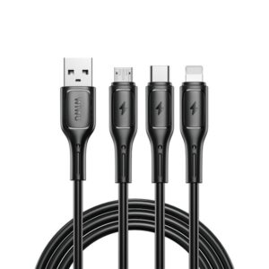 Καλωδιο Φορτισης WiWU Starlink Wi-045E 3 Σε 1 Usb A Σε Lightning / Micro Usb / Usb C 3,1A 1m Μαυρο