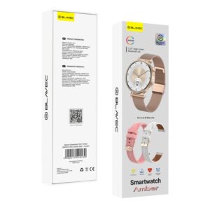 Smartwatch Blavec W-17 Amber HD AMOLED Με Λειτουργια Κλησεων Ροζ Χρυσο + 2 Λουρακια