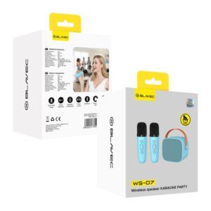 Ηχειο Bluetooth Blavec WS-07 Karaoke Party 5W Με 2 Μικροφωνα Μπλε (Bluetooth, TF card, AUX)