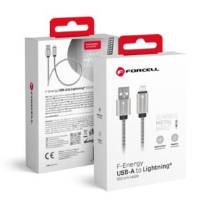 Καλωδιο Φορτισης & Data Forcell Metal C236 Usb A Σε Lightning 2,4A 12W 1m Ασημι