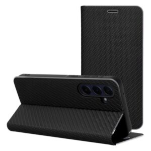 Θηκη Book Luna Carbon Για Xiaomi Redmi Note 14 4G Μαυρη