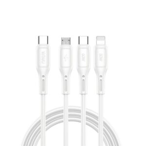 Καλωδιο Φορτισης WiWU Starlink Wi-046E 3 Σε 1 Usb C Σε Lightning / Micro Usb / Usb C 60W 1m Λευκο