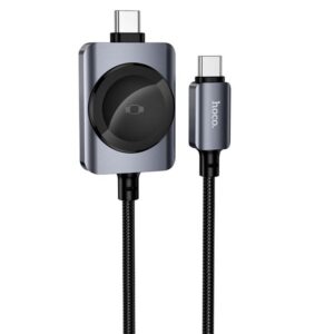 Καλωδιο Φορτισης Hoco CW66 2 Σε 1 Usb C Σε Usb C PD100W & Για Apple Watch 1,2m Μαυρο
